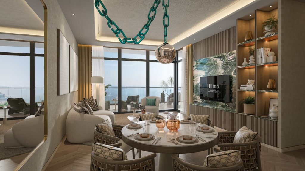 Emirates Developments - Hilton Residences Al Raha - APR 26 - Interior - Living Room - 4